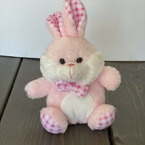 Kellytoy Pink Bunny Plush 10" Pink Plaid